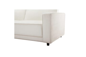 Sovesofa Allie Krem, Fløyel, 82x229x154 cm - Krem, Fløyel, 82x229x154 cm - Møbler - Sofaer - Sovesofaer - Sovesofa divan