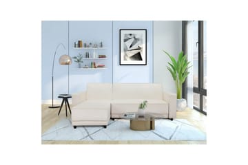 Sovesofa Allie Krem, Fløyel, 82x229x154 cm