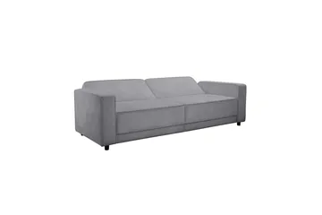 Sovesofa Allie Lys grå, Fløyel, 81x225x91 cm - Lys grå, Fløyel, 81x225x91 cm - Møbler - Sofaer - Sovesofaer - 3 seters sovesofa