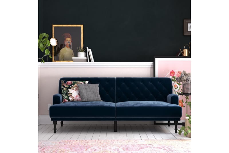 Sovesofa Aruby - Blå - Møbler - Sofaer - Fløyelssofaer