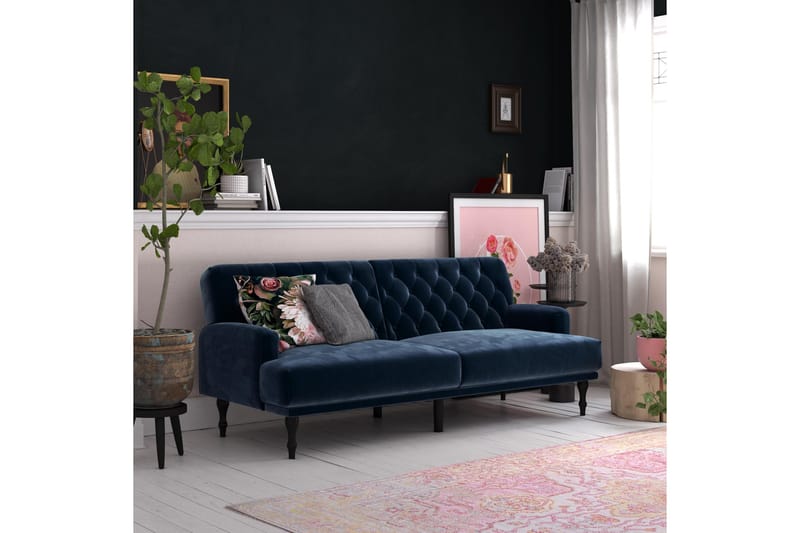 Sovesofa Aruby - Blå - Møbler - Sofaer - Fløyelssofaer