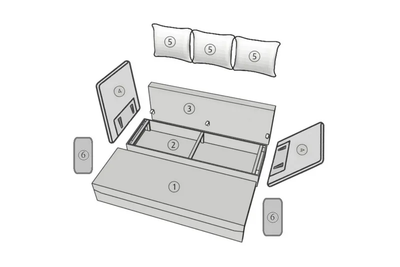 Sovesofa - Blå - Møbler - Sofaer - Sovesofaer - Langsgående sovesofa