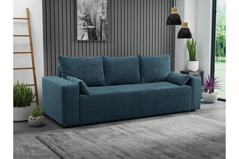 Sovesofa - Blå - Møbler - Sofaer - Sovesofaer - Langsgående sovesofa