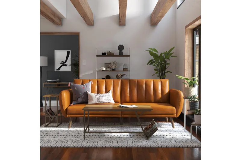 Sovesofa Brittany - Lysebrun - Møbler - Sofaer - Sovesofaer - Langsgående sovesofa