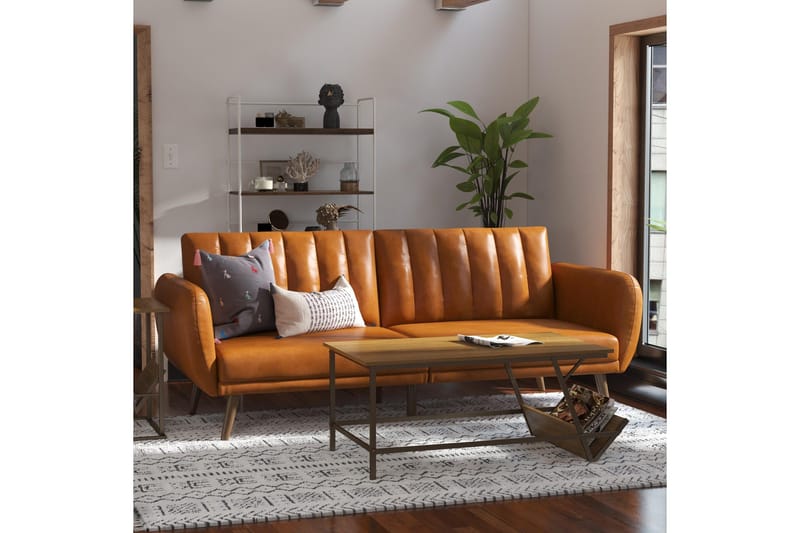 Sovesofa Brittany - Lysebrun - Møbler - Sofaer - Sovesofaer - Langsgående sovesofa