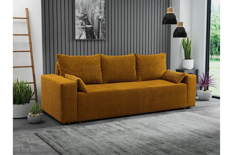 Sovesofa - Brun - Møbler - Sofaer - Sovesofaer - Langsgående sovesofa