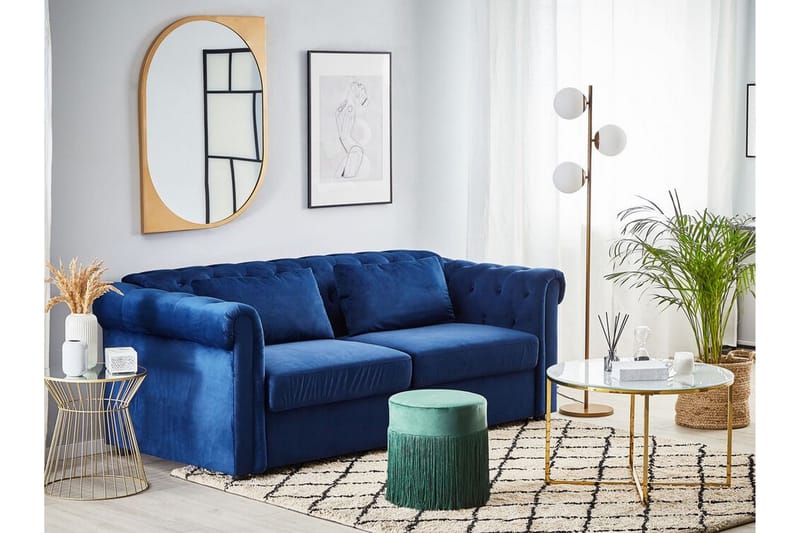 Sovesofa Cayenna - Blå - Møbler - Sofaer - Sovesofaer - Forovervendt sovesofa