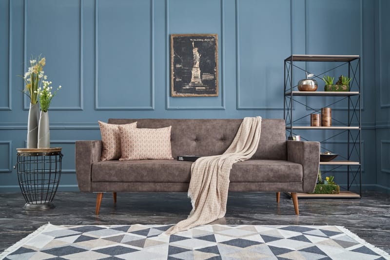 Sovesofa Chile 3-seters 194x110 - Brun - 3 seters sovesofa