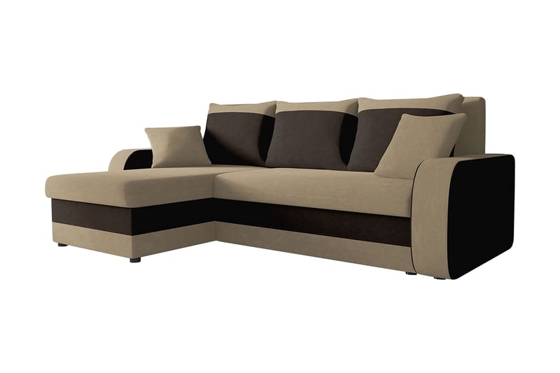 3-seters Hjørnesovesofa Nyarp Universal - Beige/Brun - Fløyelssofaer - Sovesofa divan