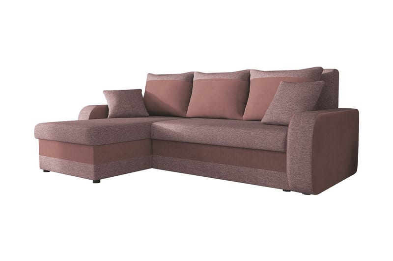 3-seters Hjørnesovesofa Nyarp Universal - Rosa - Fløyelssofaer - Sovesofa divan