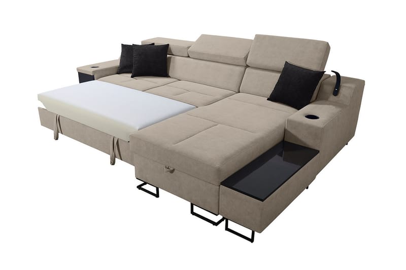 3-seters Sovesofa Høyre - Beige - Sovesofa divan