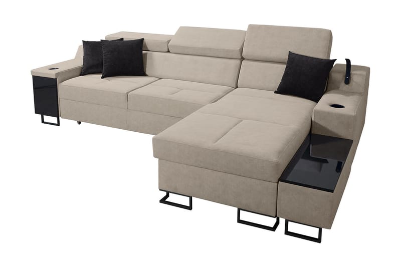 3-seters Sovesofa Høyre - Beige - Sovesofa divan