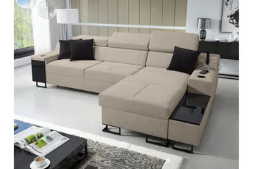 3-seters Sovesofa Høyre - Beige - Møbler - Sofaer - Sovesofaer - Sovesofa divan
