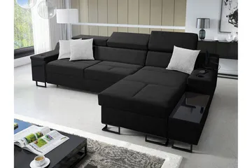 3-seters Sovesofa Høyre - Svart - Møbler - Sofaer - Sovesofaer - Sovesofa divan