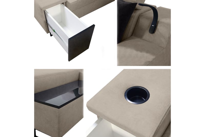 3-seters Sovesofa Høyre - Svart - Møbler - Sofaer - Sovesofaer - Sovesofa divan