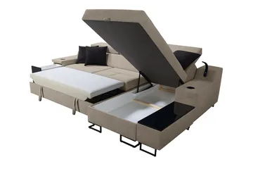 3-seters Sovesofa Høyre - Svart - Møbler - Sofaer - Sovesofaer - Sovesofa divan