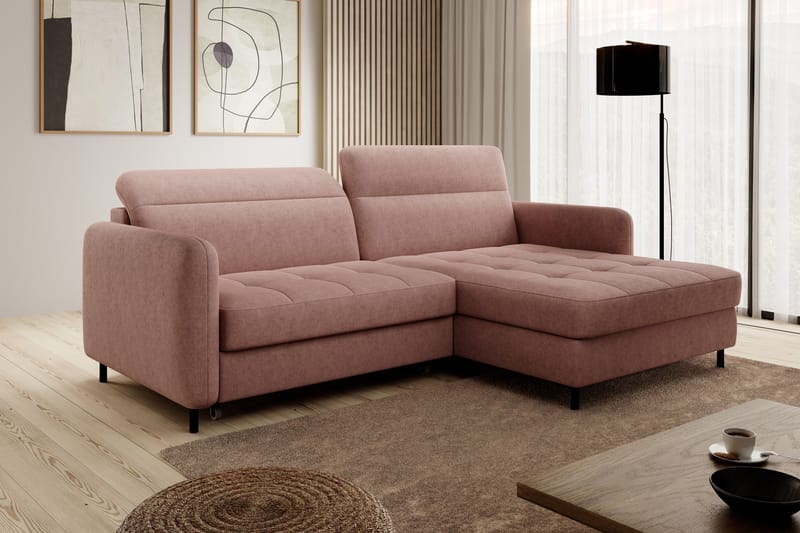 3-seters Sovesofa m. Divan Manoti med Oppbevaring - Rosa - Sovesofa divan