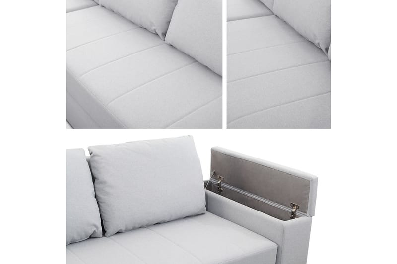 3-seters Sovesofa med Divan Herisa med Oppbevaring - Blå/Grå - Møbler - Sofaer - Sovesofaer - Sovesofa divan