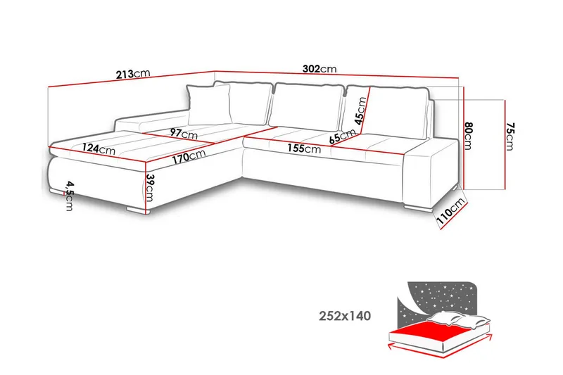 3-seters Sovesofa Universal - Svart - Møbler - Sofaer - Sovesofaer - Sovesofa divan