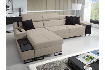 3-seters Sovesofa Venstre - Beige - Møbler - Sofaer - Sovesofaer - Sovesofa divan