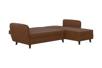 3-sits Divansovesofa Perry Justerbar Kunstlær/Brun/Tre - Novogratz - Møbler - Sofaer - Sovesofaer - Sovesofa divan