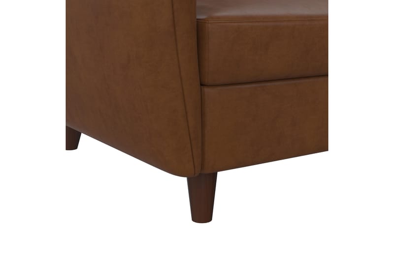 3-sits Divansovesofa Perry Justerbar Kunstlær/Brun/Tre - Novogratz - Møbler - Sofaer - Sovesofaer - Sovesofa divan