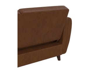 3-sits Divansovesofa Perry Justerbar Kunstlær/Brun/Tre - Novogratz - Møbler - Sofaer - Sovesofaer - Sovesofa divan