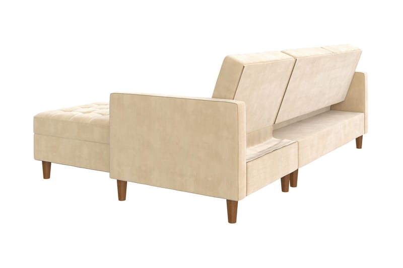 3-sits Divansovesofa Presley Justerbar Kremhvit/Tre - Dorel Home - Sovesofa divan