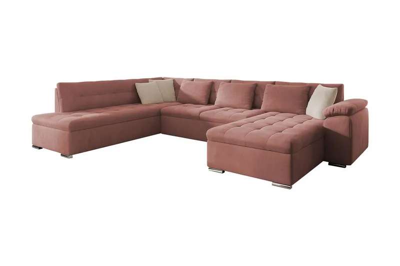4-seters Sovesofa Høyre - Rosa - Møbler - Sofaer - Sovesofaer - Sovesofa divan