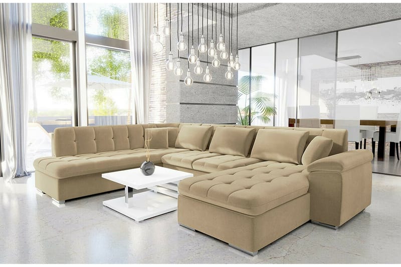 5-seters Hjørnesofa Sakri - Beige - Sovesofa divan