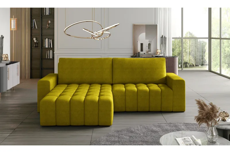 Abonetta Divansovesofa Venstre - Gul - Møbler - Sofaer - Sovesofaer - Sovesofa divan