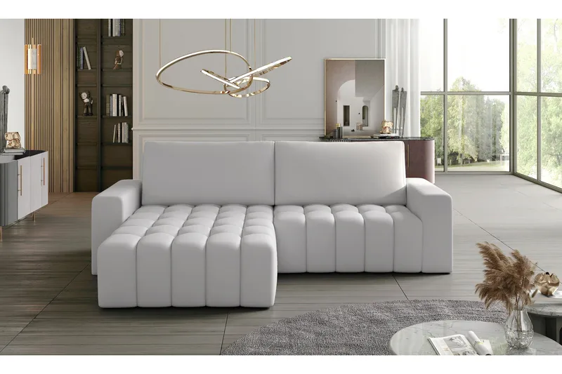 Abonetta Divansovesofa Venstre, Lær/Hvit