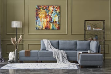 Algeria Sovesofa m. Divan 4-seters 140x190 - Blå - Møbler - Sofaer - Sovesofaer - Sovesofa divan