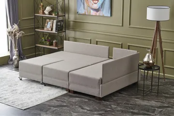 Algeria Sovesofa m. Divan 4-seters 140x190 - Krem - Møbler - Sofaer - Sovesofaer - Sovesofa divan