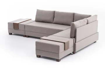 Algeria Sovesofa m. Divan 4-seters 140x190 - Krem - Møbler - Sofaer - Sovesofaer - Sovesofa divan