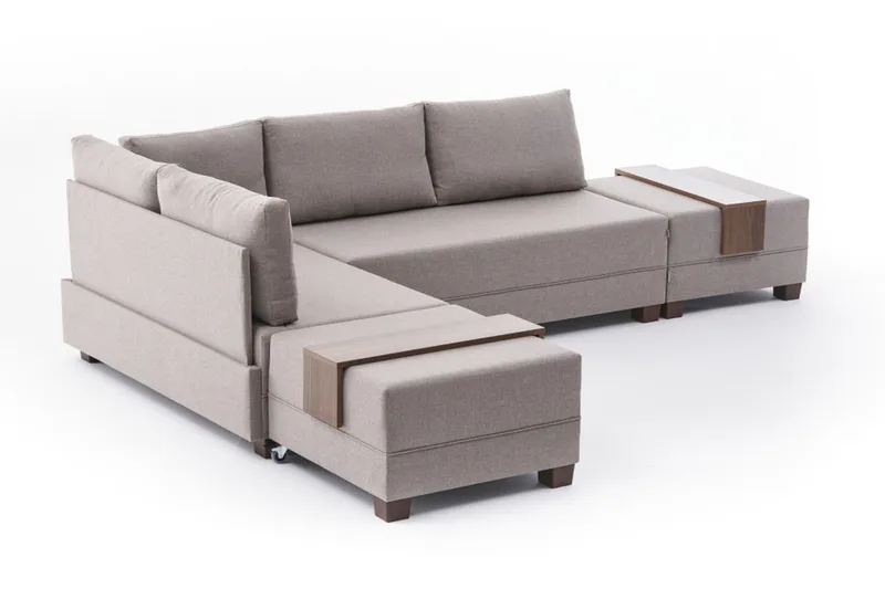 Algeria Sovesofa m. Divan 4-seters 140x190 - Krem - Møbler - Sofaer - Sovesofaer - Sovesofa divan