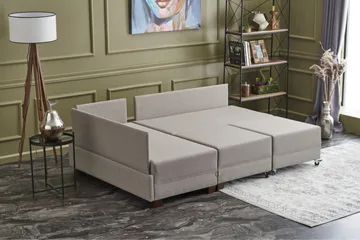 Algeria Sovesofa m. Divan 4-seters 140x190 - Krem - Møbler - Sofaer - Sovesofaer - Sovesofa divan