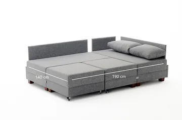 Algeria Sovesofa m. Divan 4-seters 140x190 - Krem - Møbler - Sofaer - Sovesofaer - Sovesofa divan