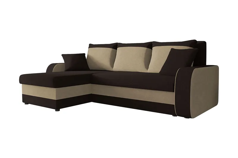 Alvared 3-seters Hjørnesovesofa Universal, Brun/Beige