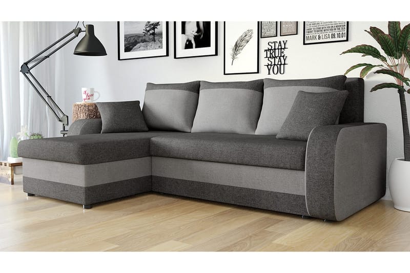 Alvared 3-seters Hjørnesovesofa Universal - Grå - Møbler - Sofaer - Sovesofaer - Sovesofa divan