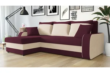 Alvared 3-seters Hjørnesovesofa Universal - Hvit/Rød - Møbler - Sofaer - Sovesofaer - Sovesofa divan
