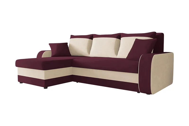 Alvared 3-seters Hjørnesovesofa Universal - Hvit/Rød - Møbler - Sofaer - Sovesofaer - Sovesofa divan