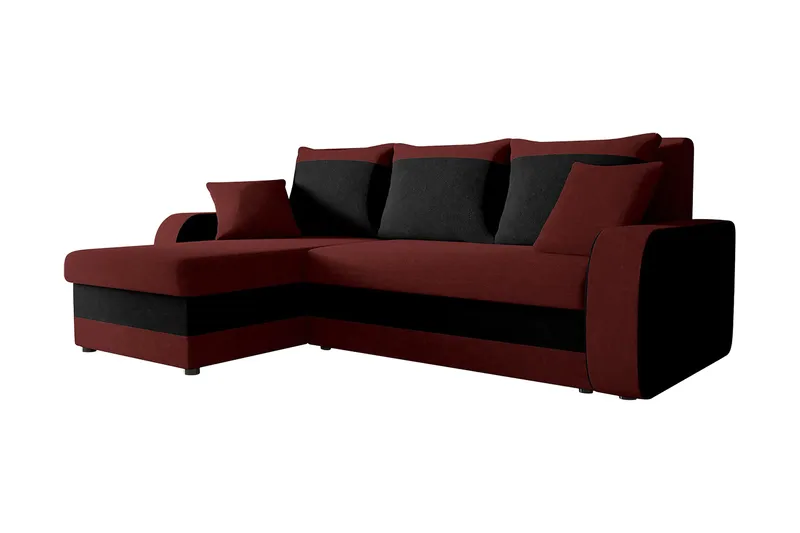 Alvared 3-seters Hjørnesovesofa Universal - Rød/Svart - Møbler - Sofaer - Sovesofaer - Sovesofa divan