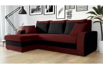Alvared 3-seters Hjørnesovesofa Universal - Rød/Svart - Møbler - Sofaer - Sovesofaer - Sovesofa divan