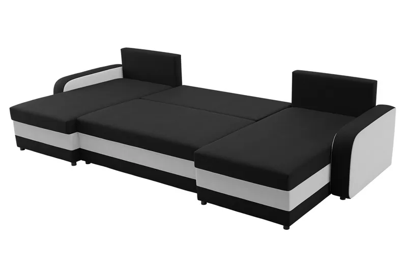 Alvared 4-seters Sovesofa med Dobbeldivan med Oppbevaring - Fløyel/Svart/Grå - Møbler - Sofaer - Sovesofaer - Sovesofa divan