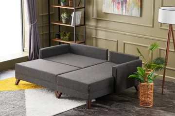 Antigua Mini Sovesofa med Divan Høyre - Antrasitt/Brun - Møbler - Sofaer - Sovesofaer - Sovesofa divan
