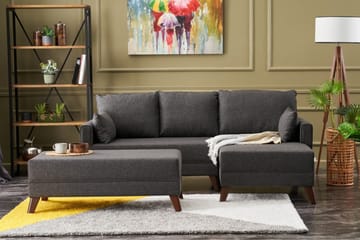 Antigua Mini Sovesofa med Divan Høyre - Antrasitt/Brun - Møbler - Sofaer - Sovesofaer - Sovesofa divan