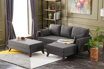 Antigua Mini Sovesofa med Divan Høyre - Antrasitt/Brun - Møbler - Sofaer - Sovesofaer - Sovesofa divan