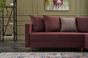Aydama Sovesofa m. Divan 4-seters 192x135 - Rød - Møbler - Sofaer - Sovesofaer - Sovesofa divan