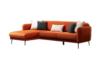 Azeriah Sovesofa med Divan Venstre - Oransje - Møbler - Sofaer - Sovesofaer - Sovesofa divan